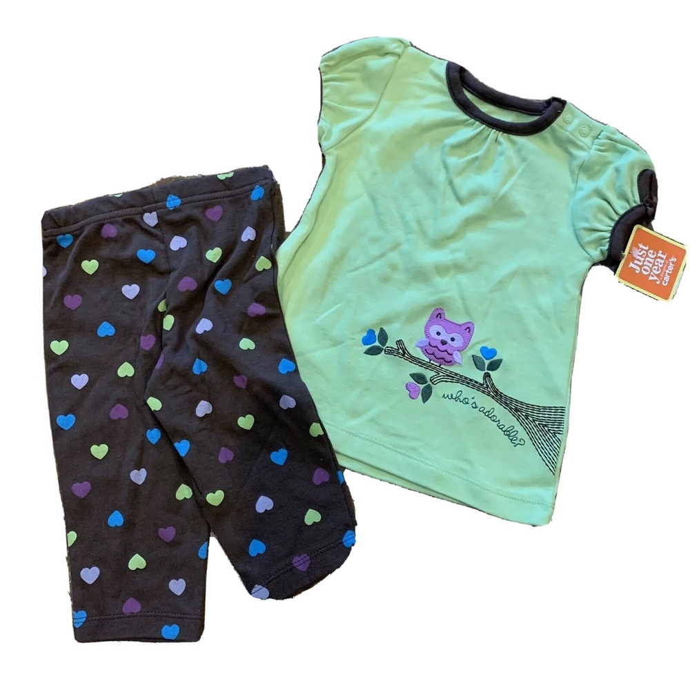 Just One Year Carter's Circo Girls 3 Piece Outfit New with tags 6 Months Hearts